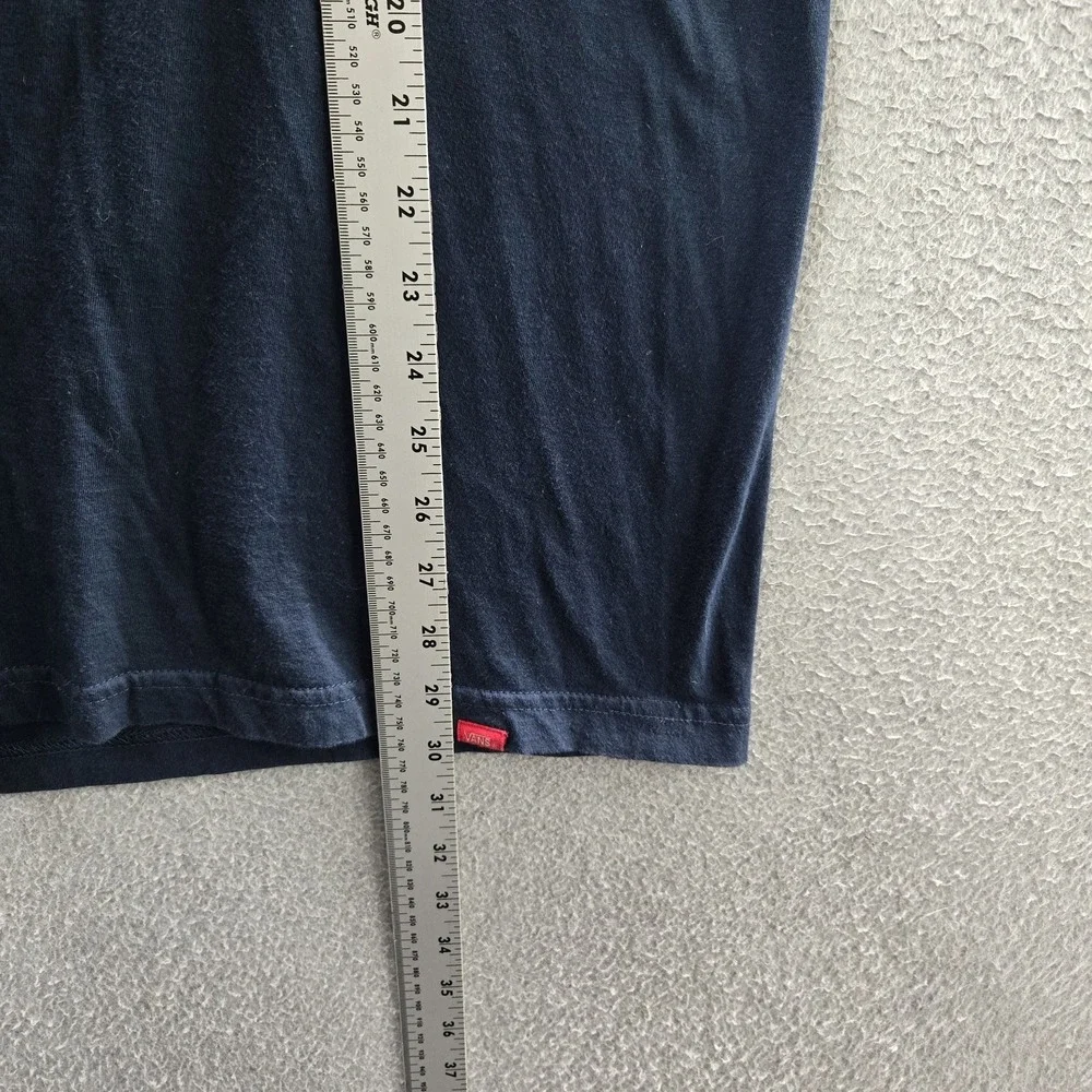Vans Men Shirt LARGE Navy Blue Graphic Mountains California Long Sleeve Tee READ
